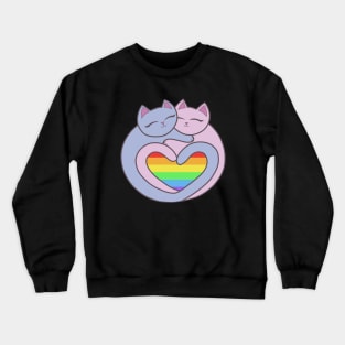 Rainbow Pride Heart Cats Kawaii Crewneck Sweatshirt